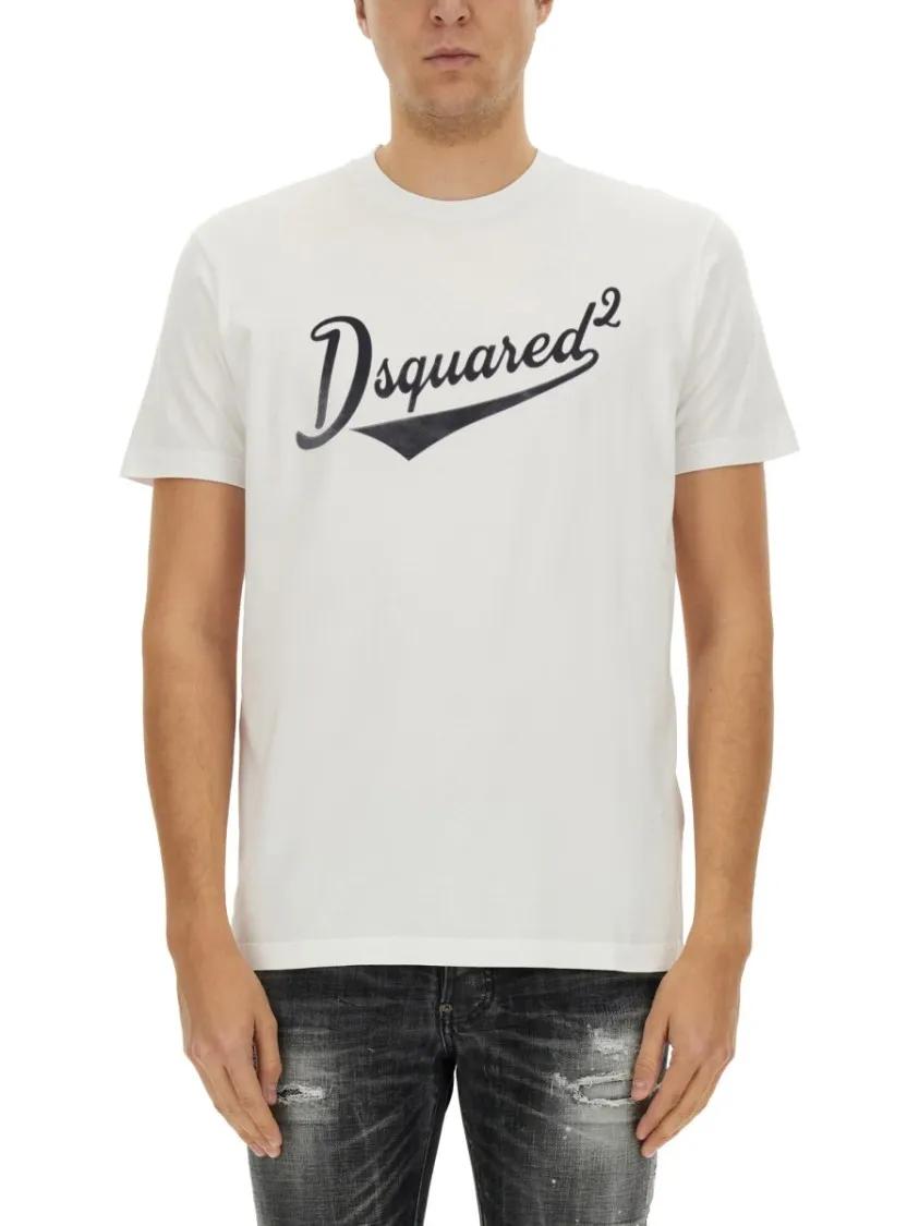 Thumbnail - Dsquared2 - "Cool Fit Velvet Logo" T-Shirt - Größe XL - weiß