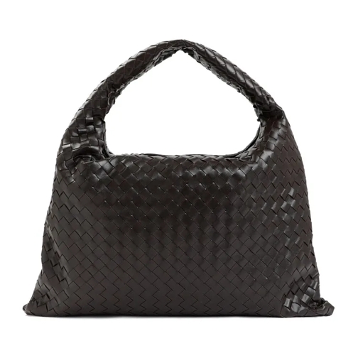 Bottega Veneta Brown Leather Large Hop Bag Black Crossbodytas