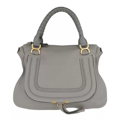 Chloé Marcie Shoulder Bag Large Cashmere Grey Rymlig shoppingväska