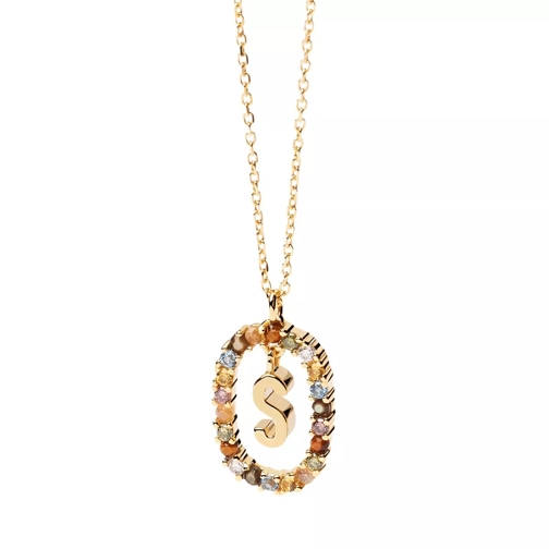 PDPAOLA Necklace Letter S Yellow Gold Collier moyen