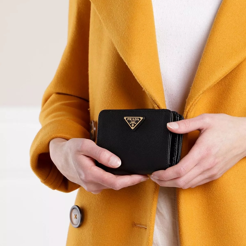 Prada Portemonnaie mit Überschlag Small Saffiano leather wallet F0002 nero(Image 2)