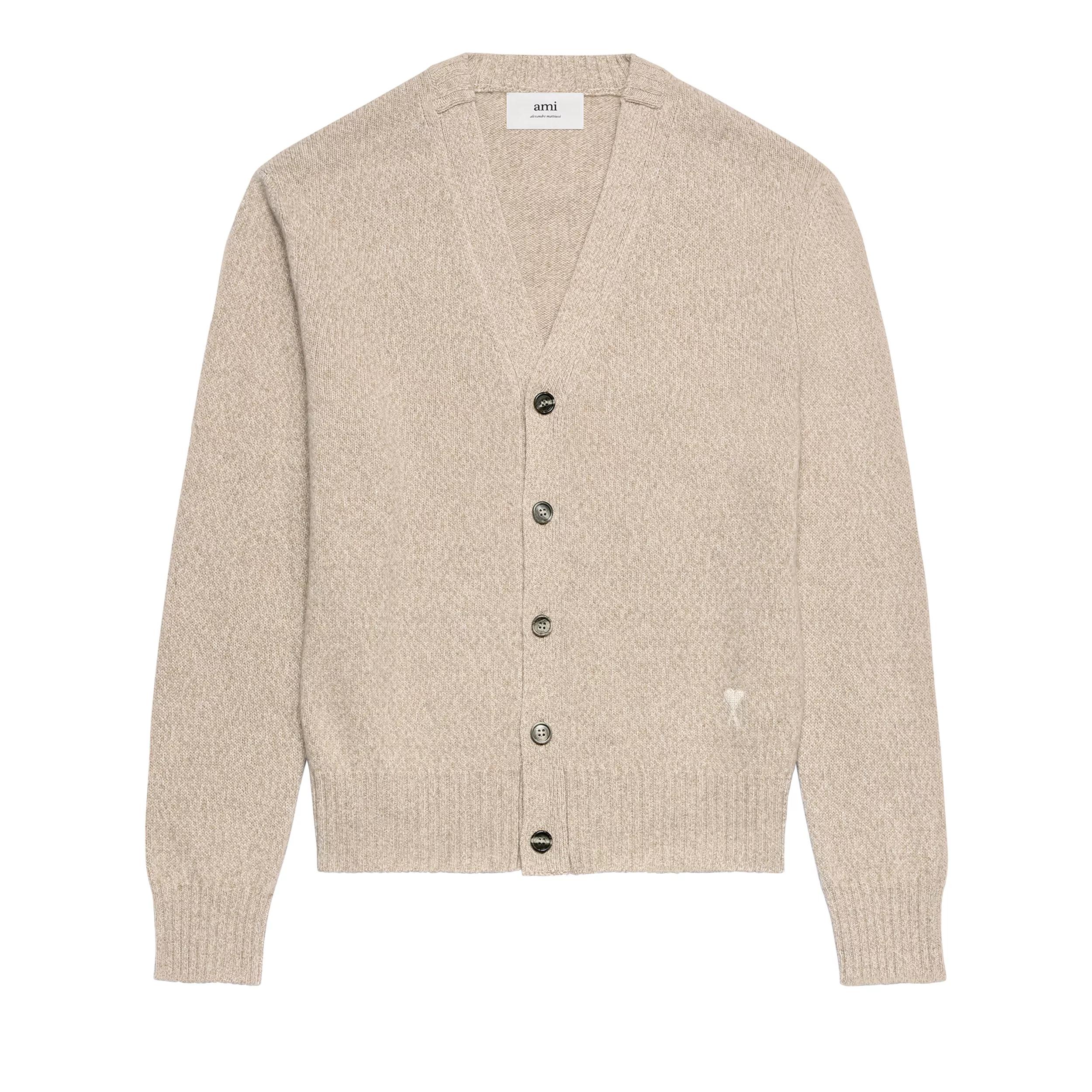 AMI Paris - CREW NECK CARDIGAN - Größe XXL - beige