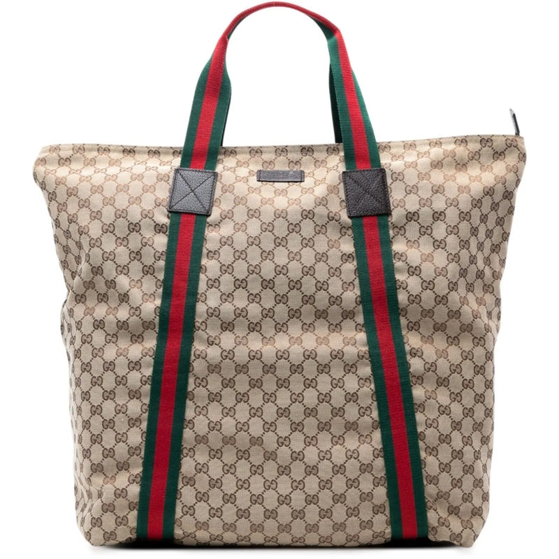 Gucci Shopper GG Canvas Web Tote braun