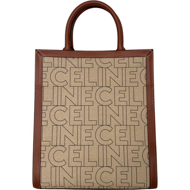 Celine Tote Celine Cabas Vertical Logo Tote Bag Beige mehrfarbig