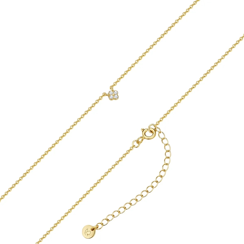 Glanzstücke München Mittellange Halskette Sterling Silber Halskette Zirkonia gold(Image 3)