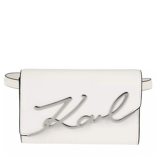 Karl Lagerfeld Signature Belt Bag White Leather Belt