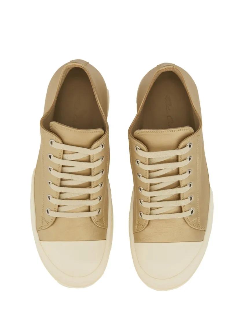 Thumbnail - Rick Owens Low-Top Sneaker - Lamb Leather Low-Top Sneakers With Calf Leather To - Gr. 38 (EU) - in Grau - für Damen