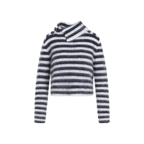 Jacquemus Le Pull Marina Navy Blue Mohair Pullover Blue Tröja