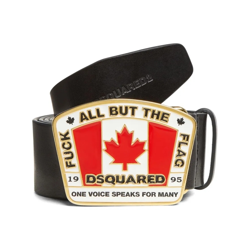 Dsquared2 Riem Black Leather Belt Black