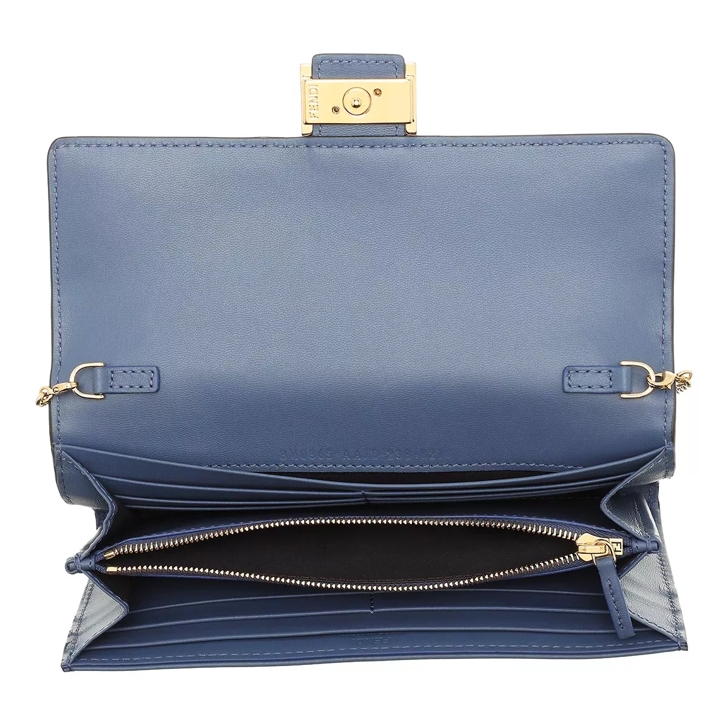 Fendi Baguette Chain Long Wallet Blue