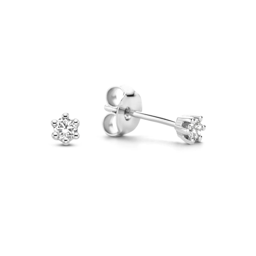 Isabel Bernard Creole De la Paix Emily 14 karat ear studs | diamond 0.10 White gold (Image 2)