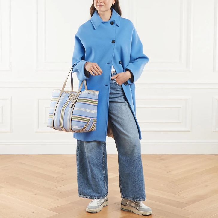 送関込☆RALPH LAUREN STRIPED TWILL LARGE EMERIE TOTE Ralph Lauren Striped Twill Extra-Large Emerie Tote - Tote