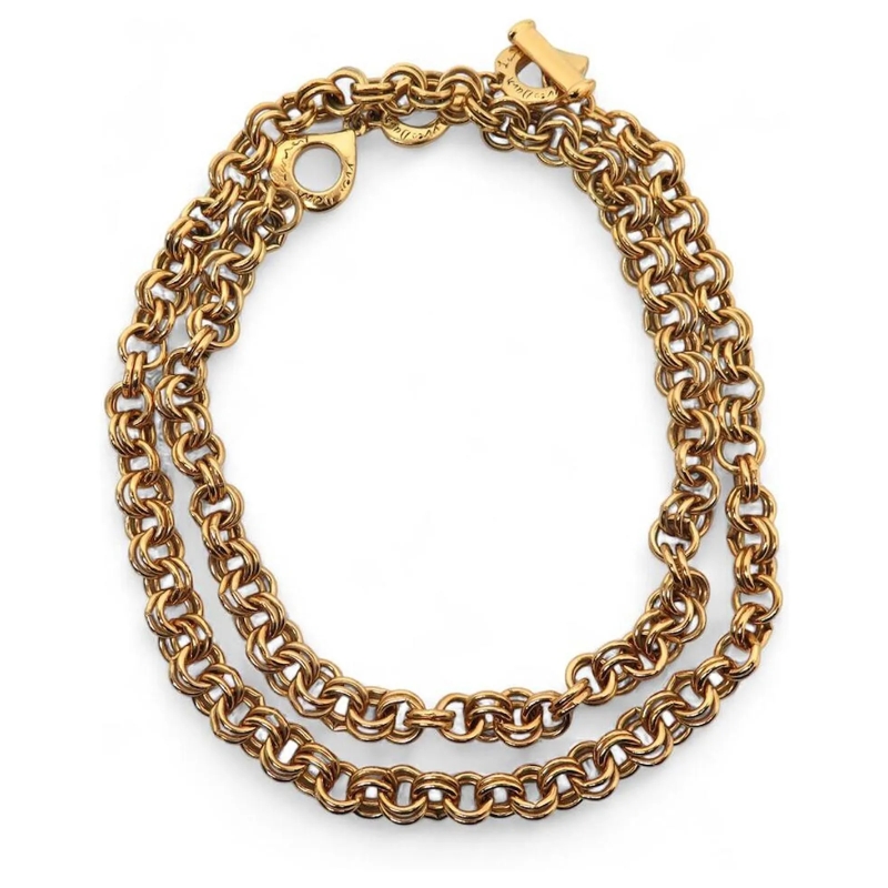 Saint Laurent Mittellange Halskette VINTAGE YVES SAINT LAURENT SAUTOIR DOPPELKETTE AUS gold