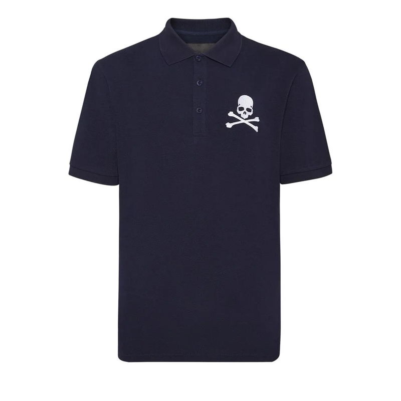 Philipp Plein Poloshirt Poloshirt Skull&Bones dunkel-blau