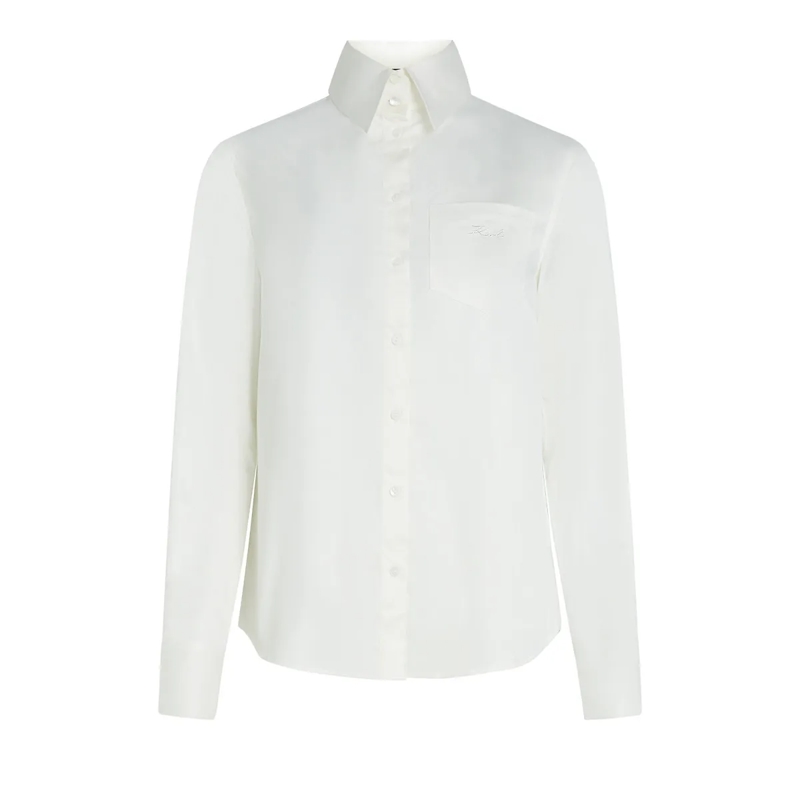 Karl Lagerfeld Bluse Poplin Bluse weiss