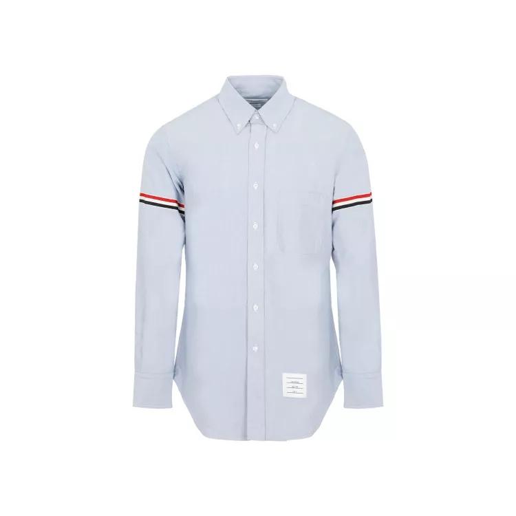 Thom Browne - Light Blue Grosgrain Arm Band Oxford Shirt - Größe 4 - blau