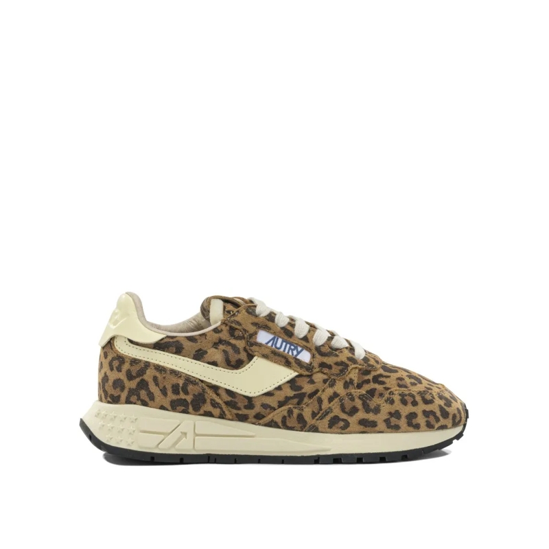 Autry International Lage-top sneaker Leopard Print Sneakers Brown