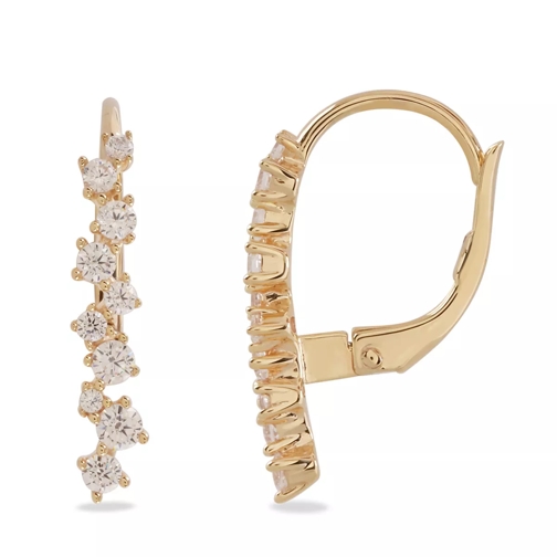 Little Luxuries by VILMAS Champagne Clip Earring Sparkle Row Large Yellow Gold Plated Ohrhänger