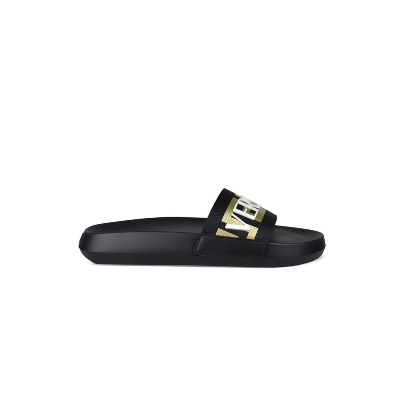 Versace Mocassin Black Rubber Slides Black