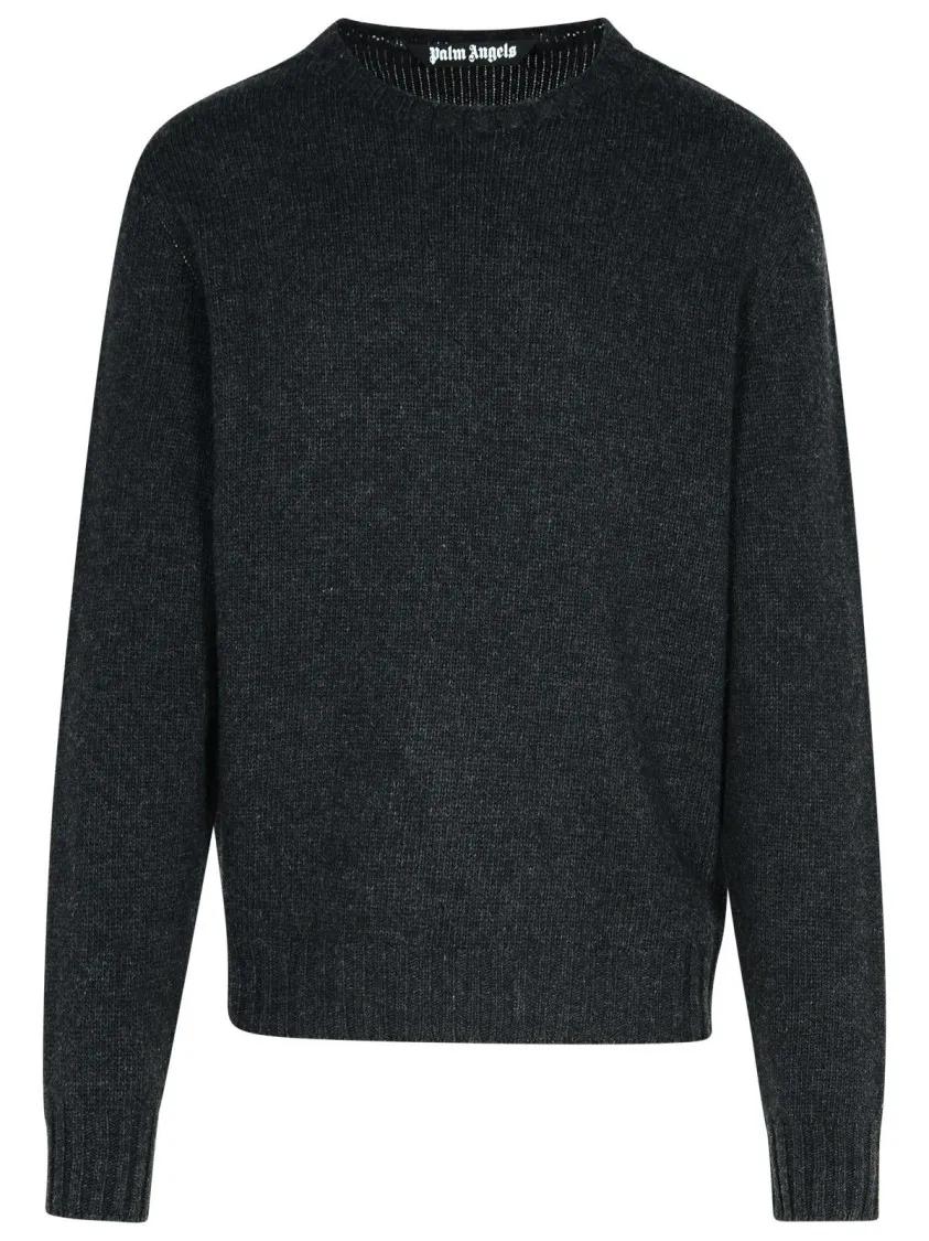 Palm Angels - Dark Grey Merino Wool Blend Sweater - Größe XL - grau