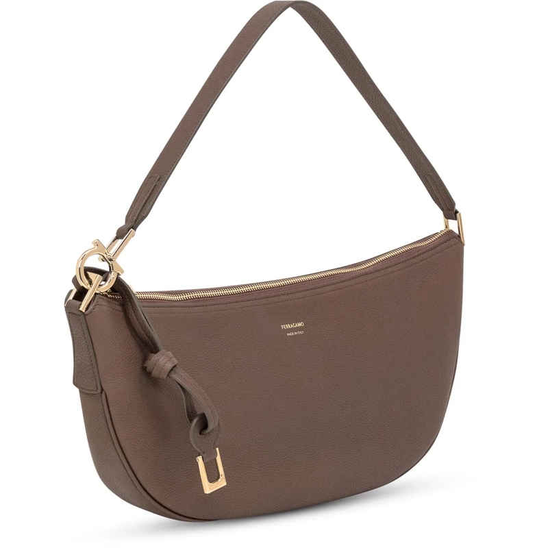 Salvatore Ferragamo Sac à bandoulière Borsa a Spalla  Piccola Hobo taupe(Image 3)