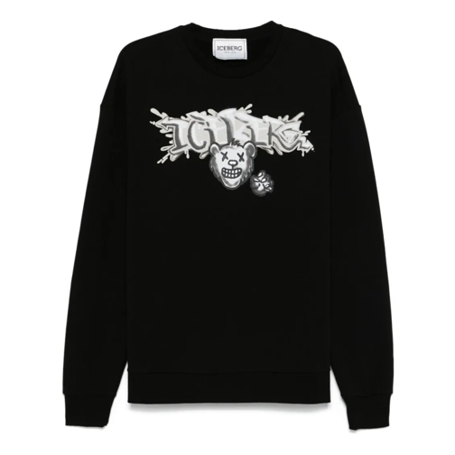 Iceberg Truien Printed Sweatshirt Black