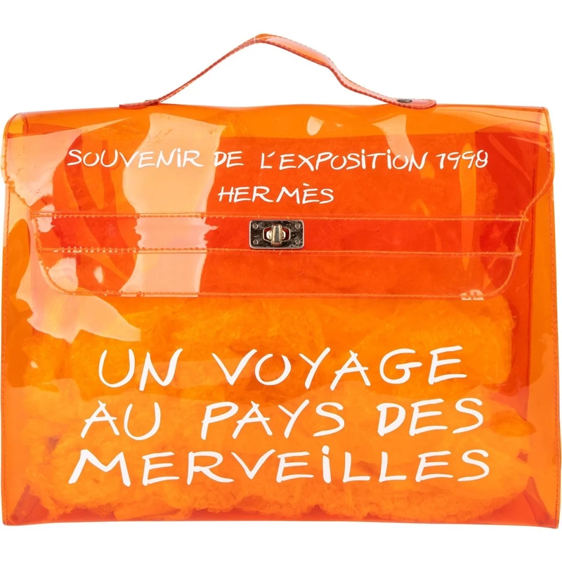 Hermès Tote Hermes Transparent Souvenir 1997 Kelly Handbag orange