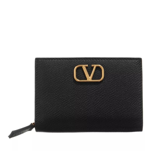 Valentino Garavani V Logo Zip Around Wallet Black Portemonnaie mit Zip-Around-Reißverschluss