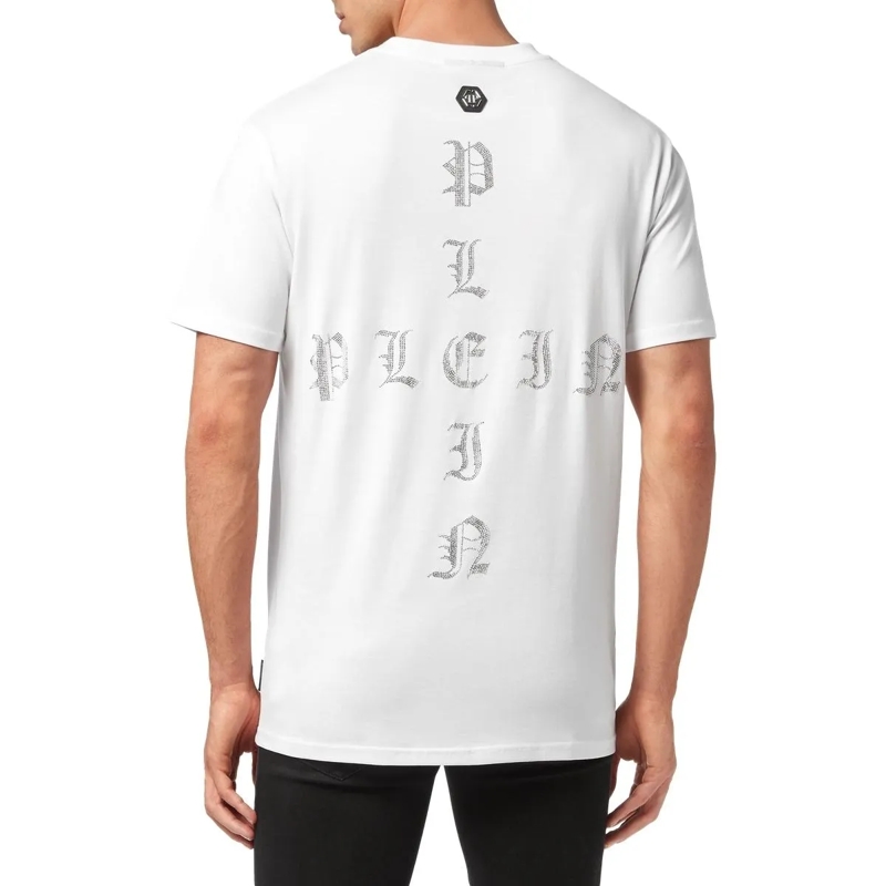 Philipp Plein T-Shirt T-Shirt Gothic Plein Mit Schmucksteinen weiss(Image 6)