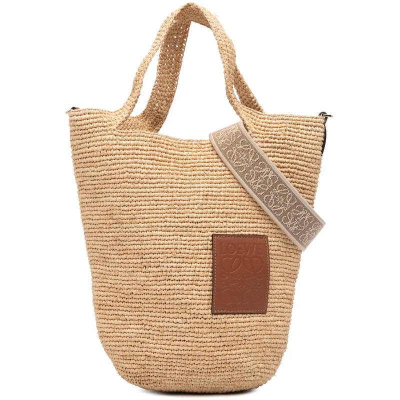 Loewe Sac à bandoulière Mini Raffia Slit Satchel braun