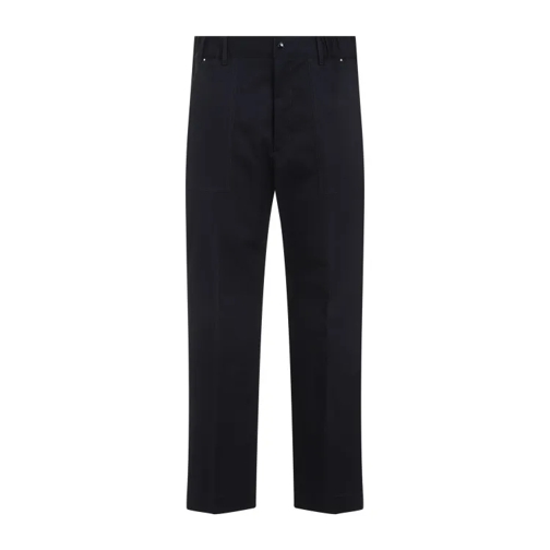 Moncler Navy Blue Cotton Pants Black 