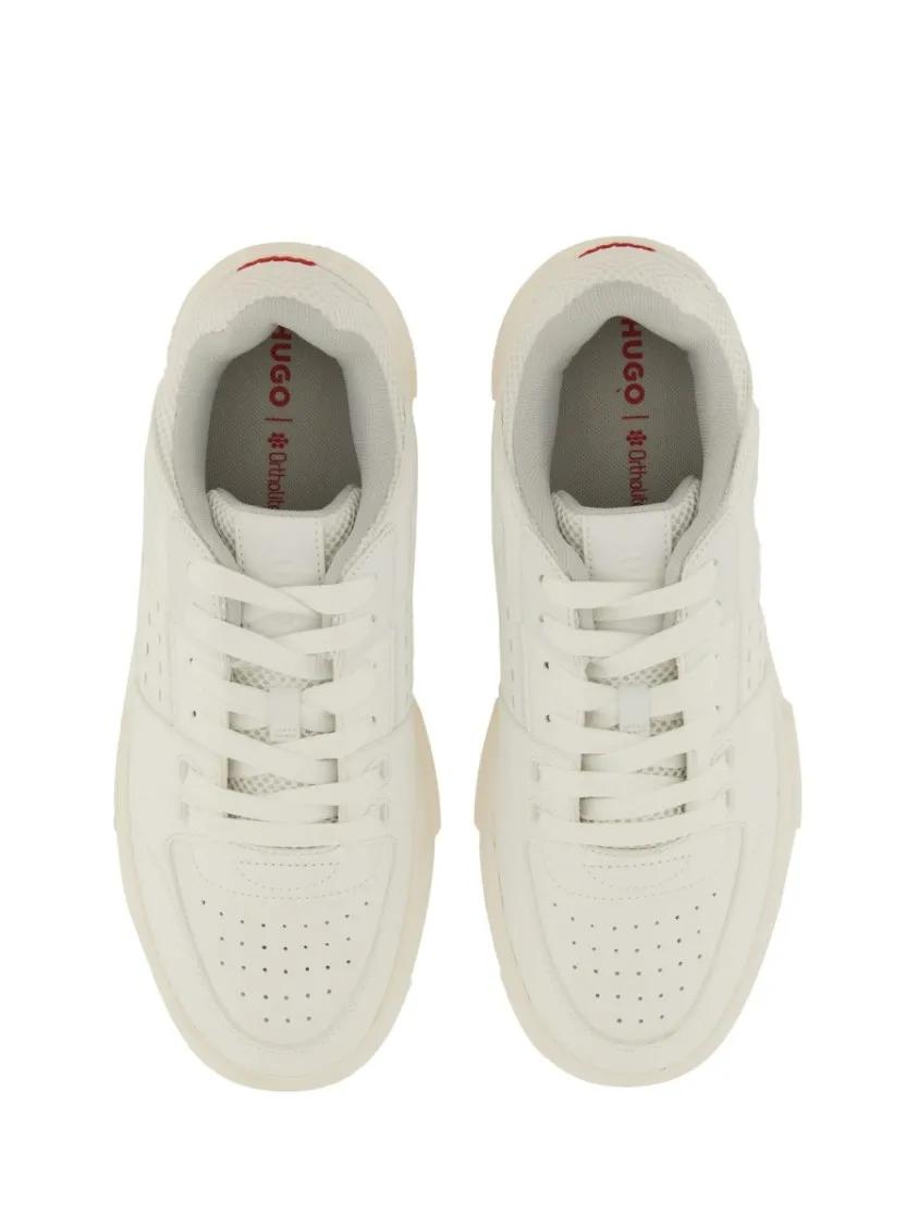 Thumbnail - Hugo Low-Top Sneaker - Low-Top Sneakers With Perforated Design And Textur - Gr. 42 (EU) - in Weiß - für Damen