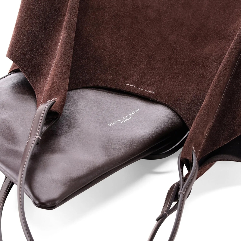Gianni Chiarini Sac à bandoulière Tasche Dua aus Veloursleder braun(Image 5)