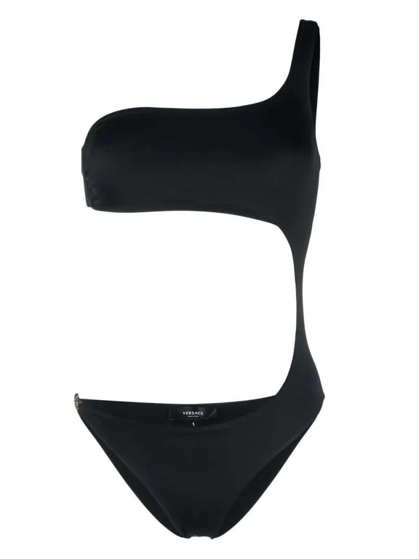 Thumbnail - Versace - Medusa Plaque Detail Swimsuit - Größe 1 - schwarz