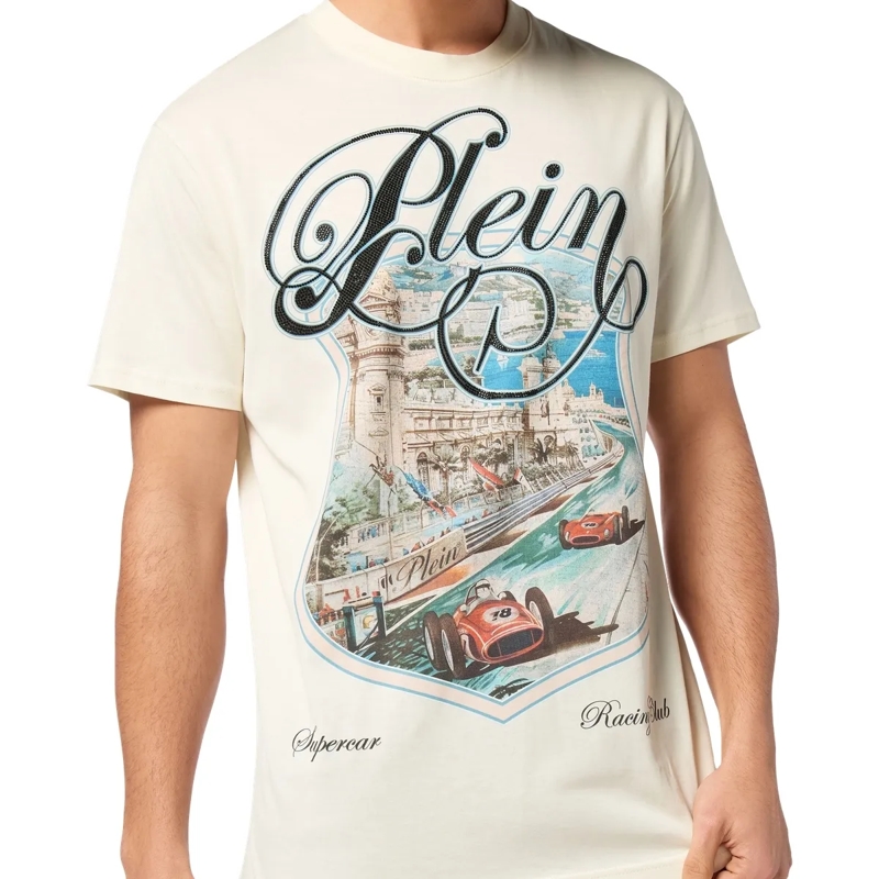 Philipp Plein T-Shirt T-Shirt Racing Mit Schmucksteinen weiss(Image 5)