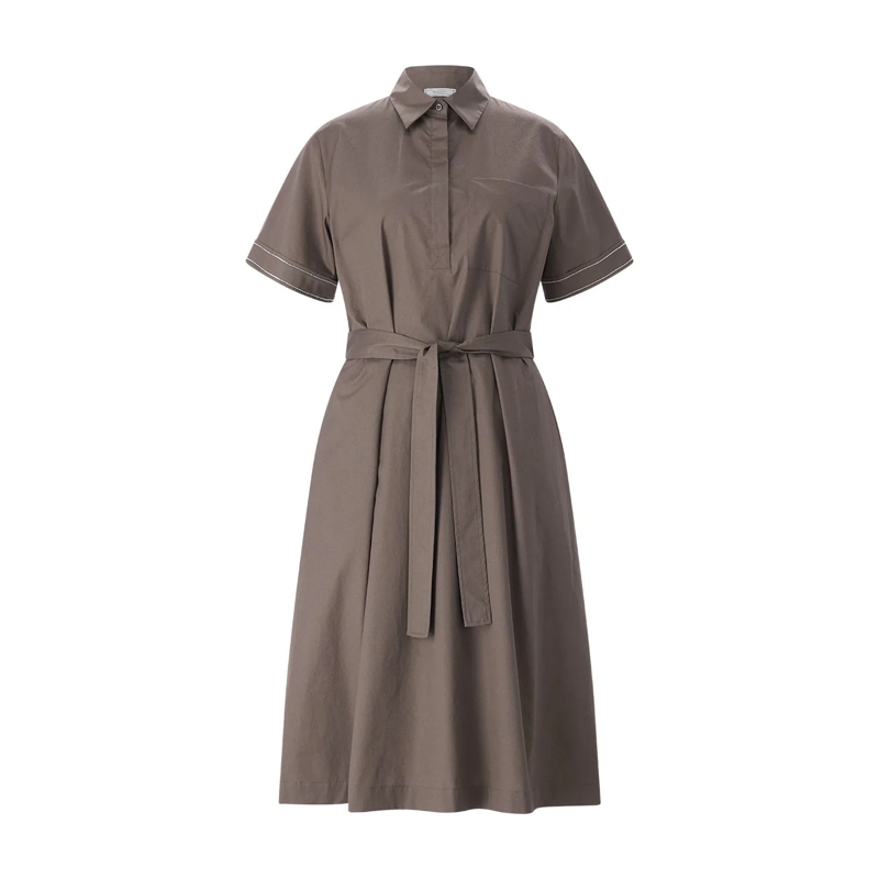 Peserico Robe longue Tailliertes Midikleid braun