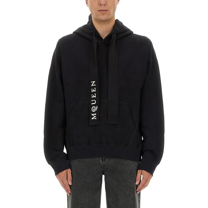 パーカー・フーディ Alexander Mcqueen Relaxed-Fit Black Cotton Hoodie Alexander McQueen Relaxed-Fit Black Cotton Hoodie Black