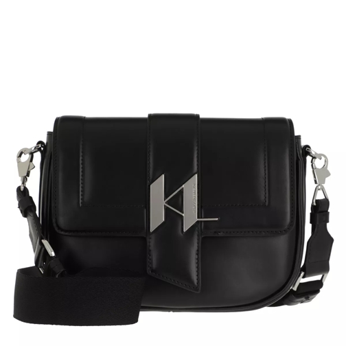 Karl Lagerfeld K/Saddle Bag Md Black/Nickel Crossbody Bag