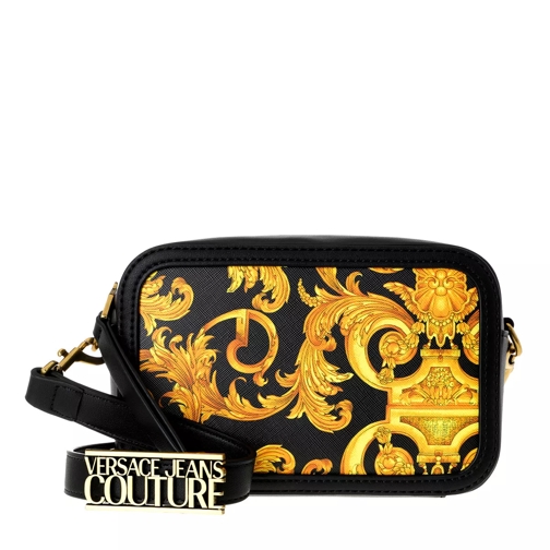 Versace Jeans Couture Baroque Camera Crossbody Bag Small Black Gold Sac à bandoulière