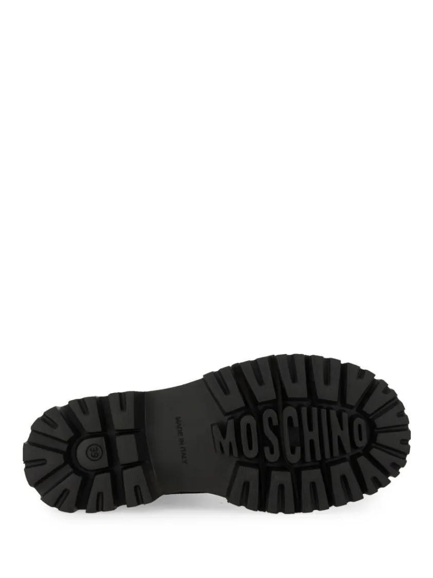 Thumbnail - Moschino Stiefel - Glossy Leather Lace-Up Boot With Sole - Gr. 40 (EU) - in Schwarz - für Damen