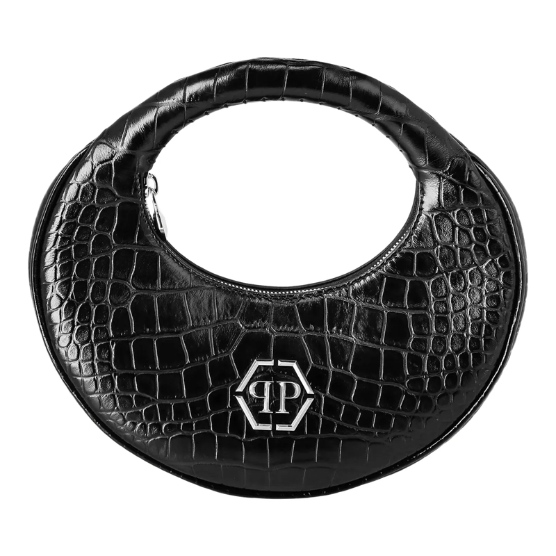 Philipp Plein Crossbody Bag Henkel Tasche Cocco Crocco Geprägt schwarz