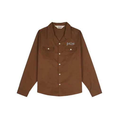 BRAIN DEAD Hemden Relaxed Fit Brown Shirt With Artistic Embroidery Brown