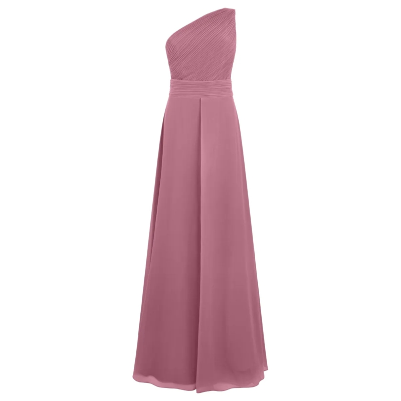 Apart Abendkleid One-Shoulder Chiffonkleid rose