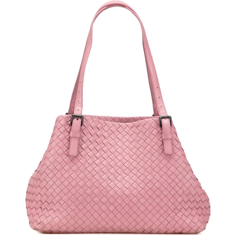 Bottega Veneta Shopper Medium Nappa Intrecciato Cesta Tote rose