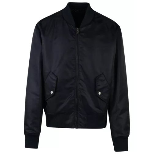 Balmain  Dark Blue Polyamide Bomber Jacket Blue