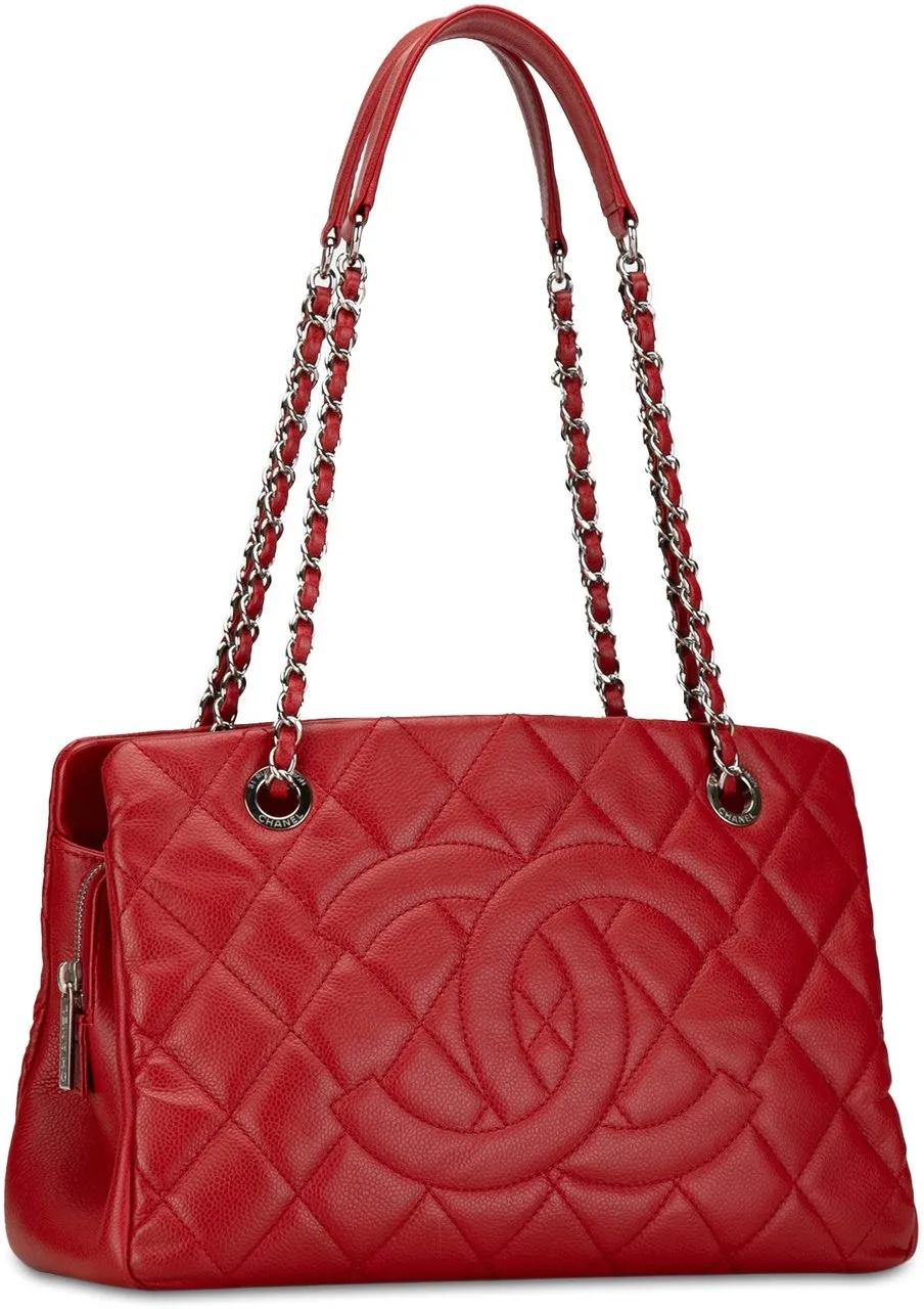 Chanel Totes & shoppers CC Petite Caviar Soft Tote in rood