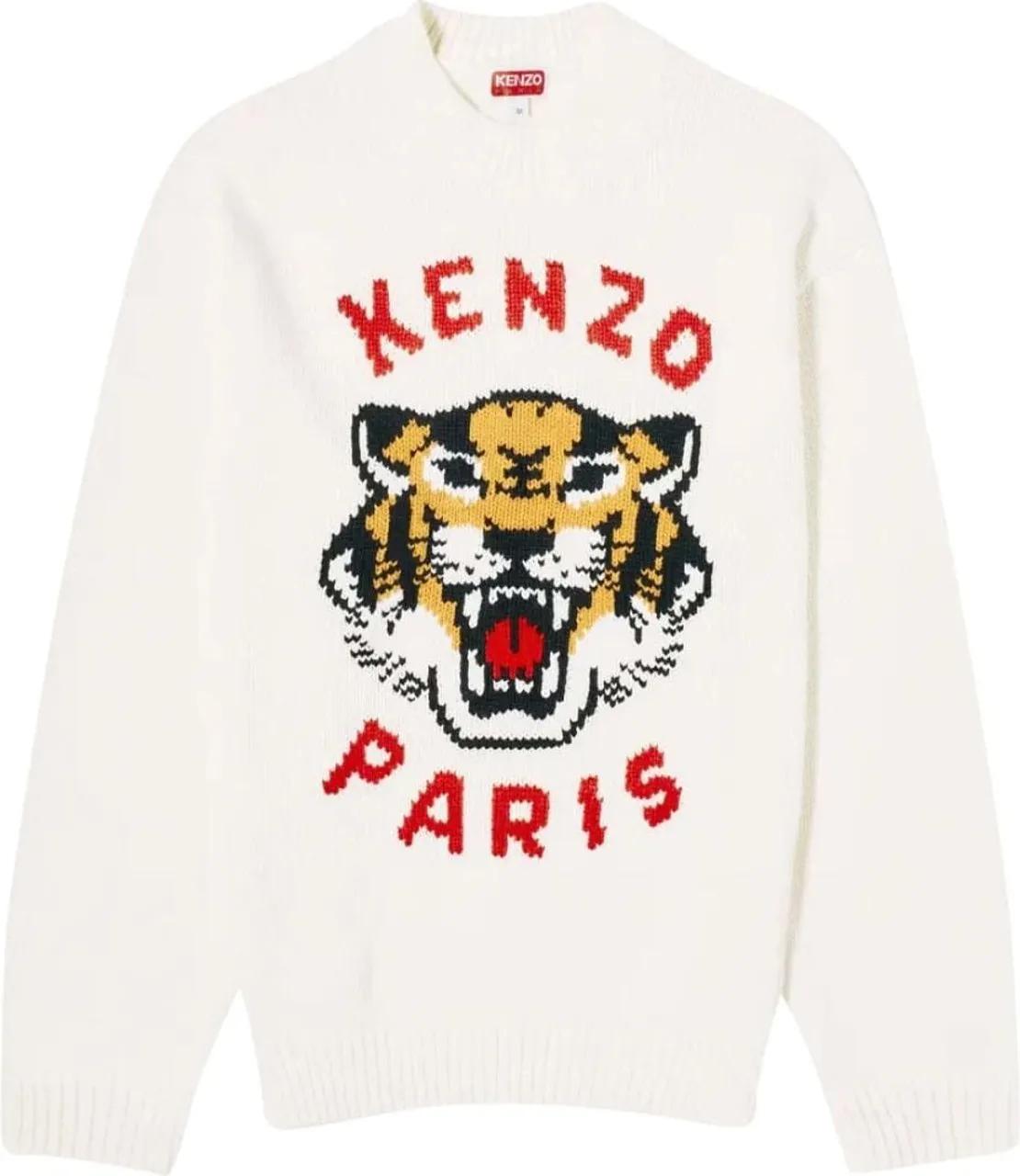 Thumbnail - Kenzo - Lucky Tiger Logo Sweater - Größe L - weiß