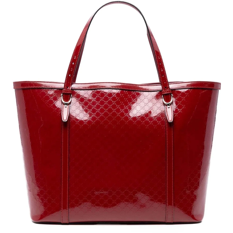Gucci Shopper Patent Microguccissima Nice Tote rot