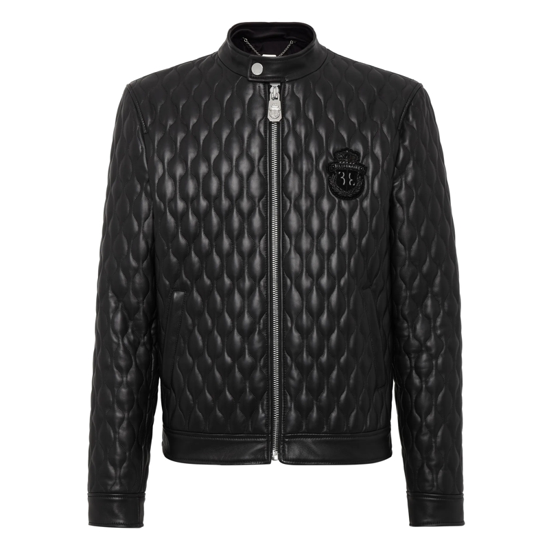 BILLIONAIRE Daunenjacke Lederjacke schwarz