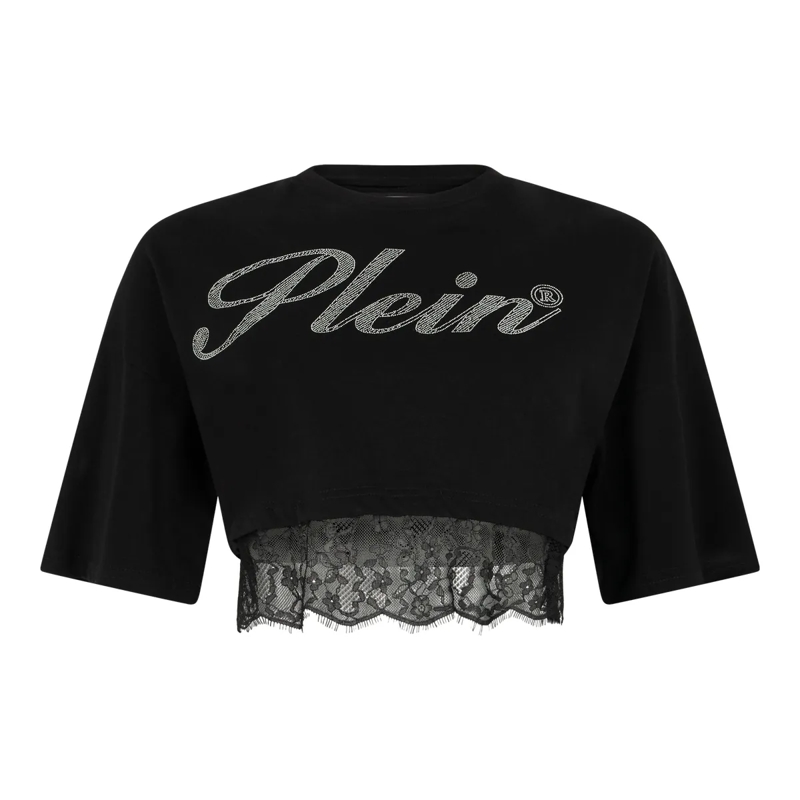 Philipp Plein T-Shirt Cropped T-Shirt Lace schwarz